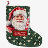 Feestelijke  Kerstman Kerstkous Grote Kerstsok (Voorkant)