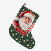 Feestelijke  Kerstman Kerstkous Grote Kerstsok (Voorkant (Hangend))