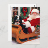 Feestelijke Kerstman levert Berner Sennenhond Briefkaart (Voorkant / Achterkant)