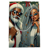 Feestelijke Kerstman Medium Cadeauzakje (Voorkant)