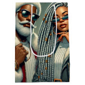 Feestelijke Kerstman Medium Cadeauzakje (Achterkant)