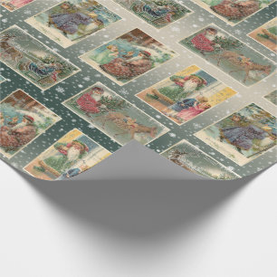 Feestelijke Kerstman met Zilveren Hoogtepunten Cadeaupapier