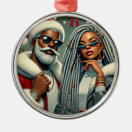 Feestelijke Kerstman Metalen Ornament