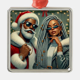 Feestelijke Kerstman Metalen Ornament