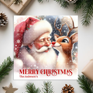 Feestelijke Kerstman Rudolph Persoonlijke Kinder C Legpuzzel
