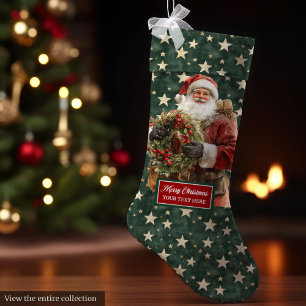 Feestelijke Kerstman Stocking Gepersonaliseerde Na Grote Kerstsok