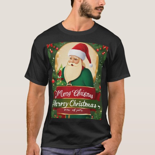 Feestelijke Kerstman T-shirt (Voorkant)
