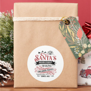 Feestelijke Kerstman Workshop Ronde Sticker