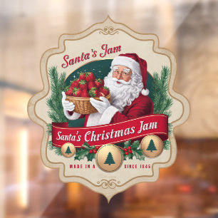 Feestelijke Kerstman's Jam vintage Raamsticker