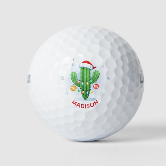 Feestelijke Kerstmis Cactus Leuke Gepersonaliseerd Golfballen (Voorkant)