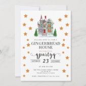 Feestelijke Kerstmis Gingerbread Decorating Party Kaart (Voorkant)