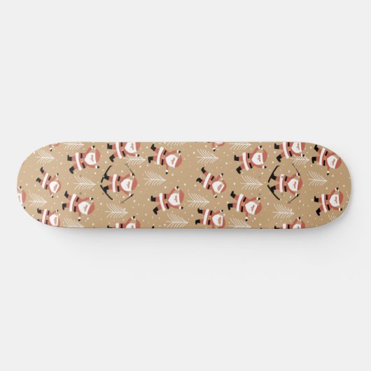 Feestelijke Kerstmis Santa Snowy Viering Skateboard (Horizontaal)