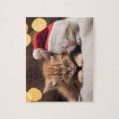 Feestelijke Kerstmis Slapen Kittens Puzzel (Verticaal)