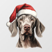 Feestelijke Kerstmis Weimaraner Raamsticker (Vel)