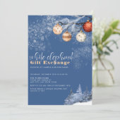 Feestelijke Kerstmis Witte Olifant Gift Exchange Kaart (Staand voorkant)