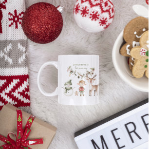 Feestelijke kerstmonogram vakantie koffiemok