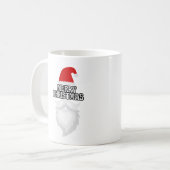 Feestelijke kerstmuts kerstontwerp koffiemok (Voorkant links)