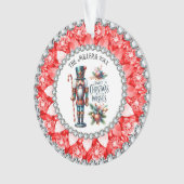 Feestelijke Kerstnotenkrakers Red Diamonds Lijst Ornament (voorkant)
