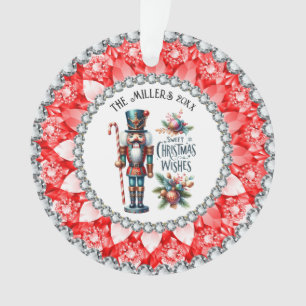 Feestelijke Kerstnotenkrakers Red Diamonds Lijst Ornament