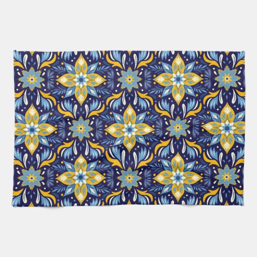 feestelijke kerstpatroon keukenhanddoek (Horizontaal)