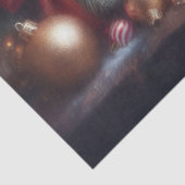 Feestelijke Kerstpuppy in Basket Decoupage Tissuepapier (Detail)