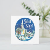 feestelijke kerstretro kerkpartij kaart (Staand voorkant)