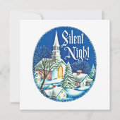 feestelijke kerstretro kerkpartij kaart (Voorkant)