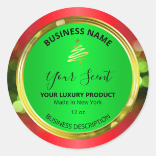 feestelijke kerstrode en groene etiketten voor pro