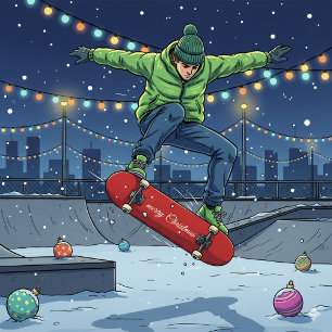 Feestelijke Kerstskateboard Perfect Cadeaubedrijf Skateboard