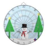 Feestelijke Kerstsneeuwman Dartbord (Voorkant)