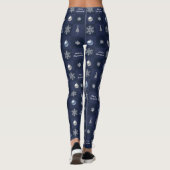 Feestelijke kerstsneeuwvlokken, Ornamenten en bome Leggings (Achterkant)
