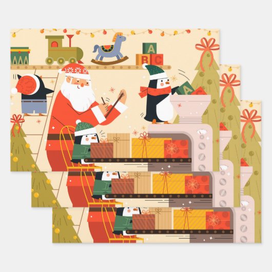 Feestelijke kerststal inpakpapier vel (Set)