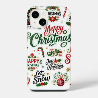 Feestelijke Kerststickercollectie – Whimsical H iPhone 14 Hoesje