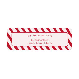 Feestelijke Kerststok Streep Kerst Retouradres Etiket