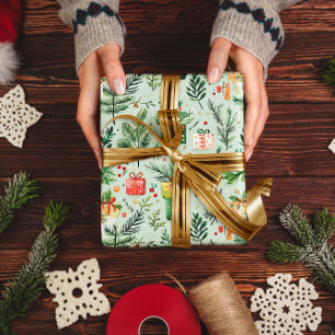 Feestelijke kerstthema naadloos patroon cadeaupapier