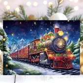 Feestelijke kersttrein feestdagen kaart