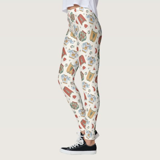 Feestelijke Kersttruien en Petten Patroon Leggings (Links)