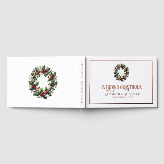 Feestelijke kerstvakantie bruiloft gastenboek (Volledig)