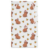 Feestelijke kerstvakantie Capybara Klein Cadeauzakje (Achterkant)