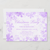 Feestelijke Kerstvakantie Paarse Sneeuwvlokken Kaart (Voorkant)
