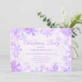 Feestelijke Kerstvakantie Paarse Sneeuwvlokken Kaart (Staand voorkant)