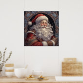 Feestelijke kerstvakantie Santa Poster (Keuken)