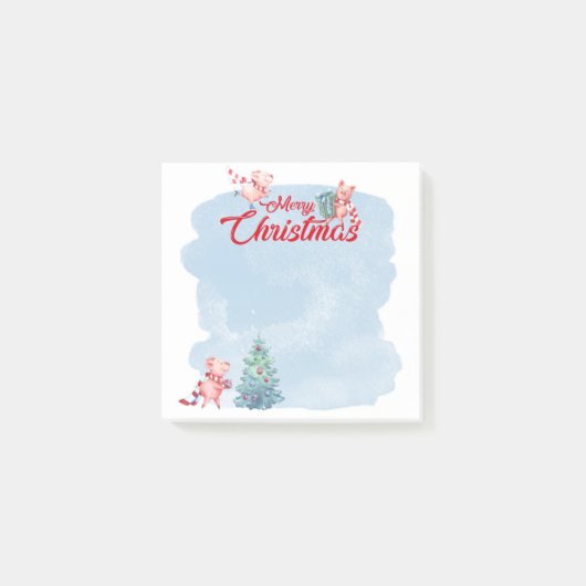 Feestelijke Kerstvarken Post-it® Notes (Voorkant)