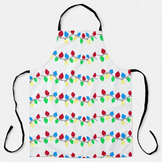 Feestelijke kerstverlichting schort (Voorkant)