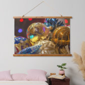 Feestelijke kerstversiering close-up hangend wandkleed (Slaapkamer)