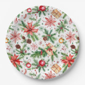 Feestelijke kerstversiering papieren bordje (Voorkant)