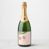Feestelijke kerstversieringen gepersonaliseerd sparkling wijnetiket (Voorkant)