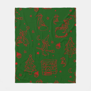 feestelijke kerstviering befana green fleece deken