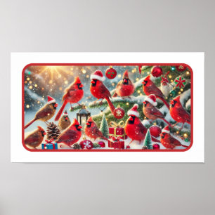 Feestelijke kerstviering van de kardinalen poster