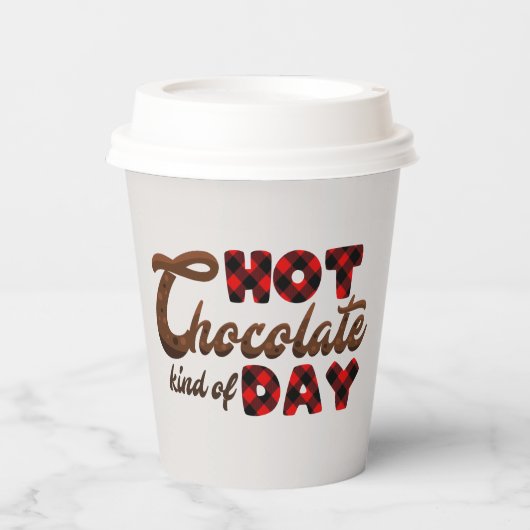 feestelijke kerstwarme chocolade als een soort dag papieren bekers (Voorkant)